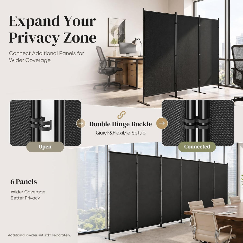 JOSTYLE 3 Panel Room Divider 100" W x 71" H Folding Privacy Screen,...