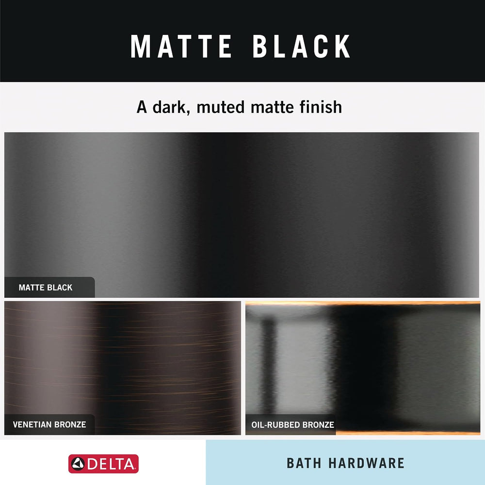 Delta Saylor (1-Pack) 8'' Towel Rack for Bathroom Matte Black Towel B...