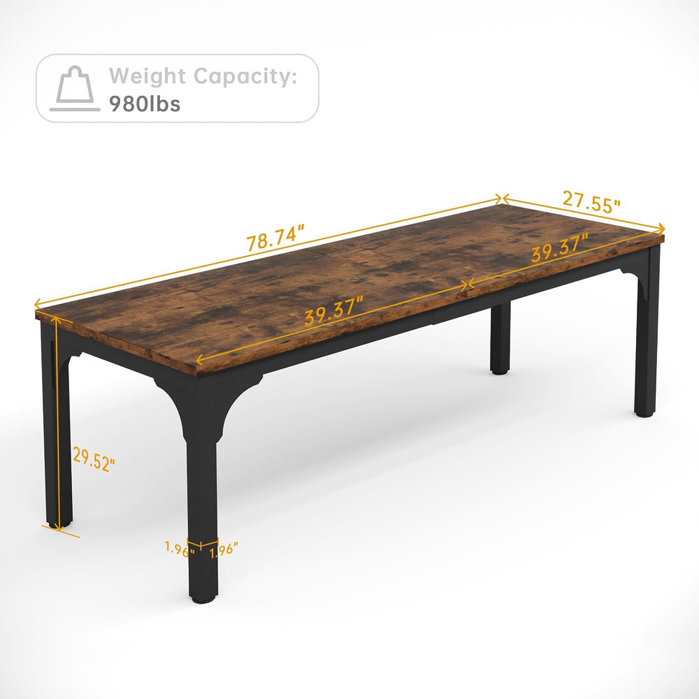6.56 FT Conference Table, Super Sturdy Large Rectangle Meeting Seminar Table ...