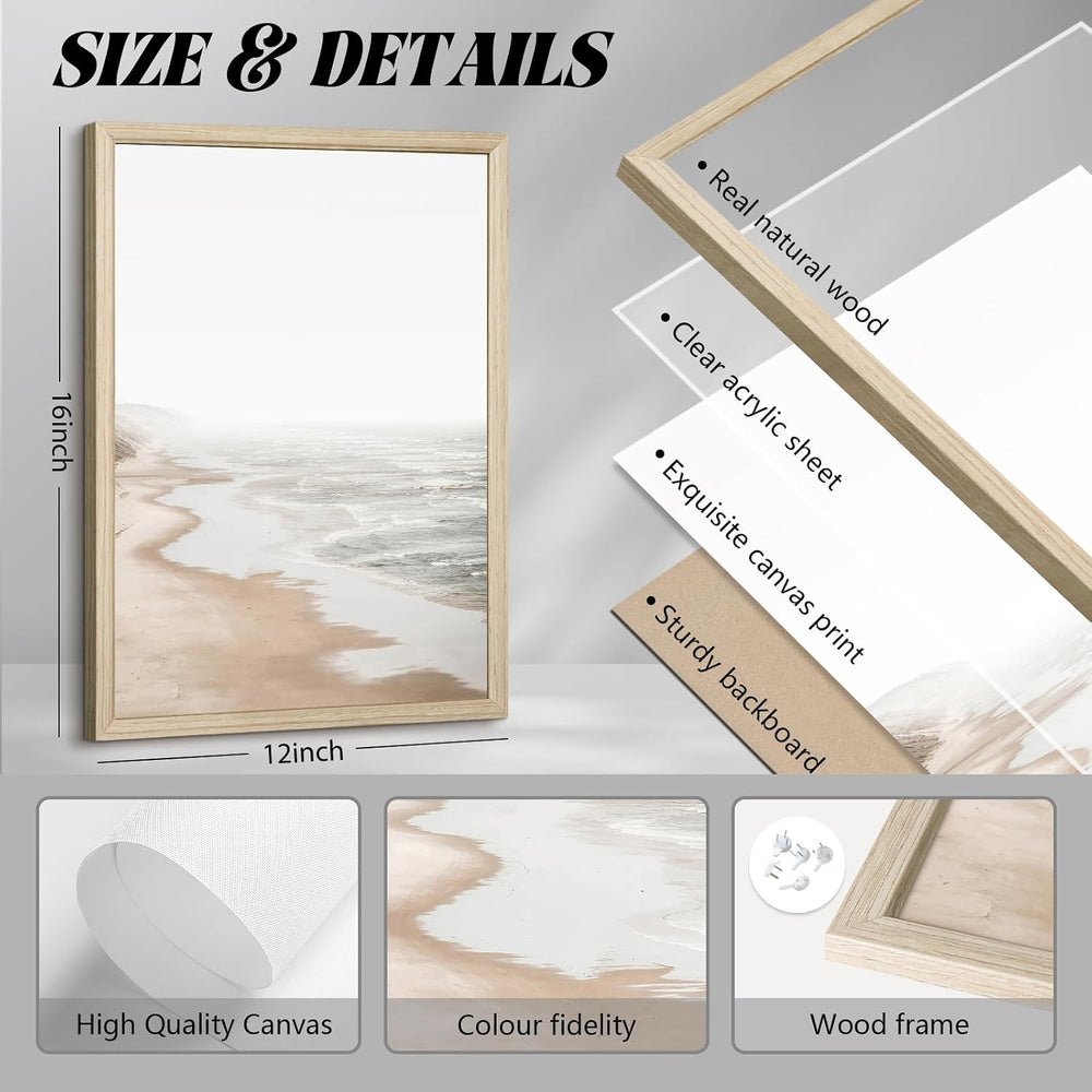 Beach Wall Art Boho Prints Coastal Canvas Wall Art Beach Pictures Pampas Gras...