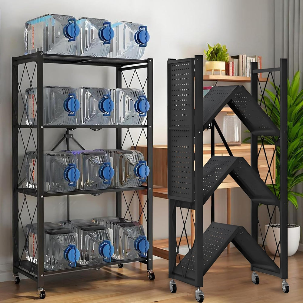 Kitchen Garage Metal Shelves, Storage Shelves Organizer, Foldable Metal Shelv...