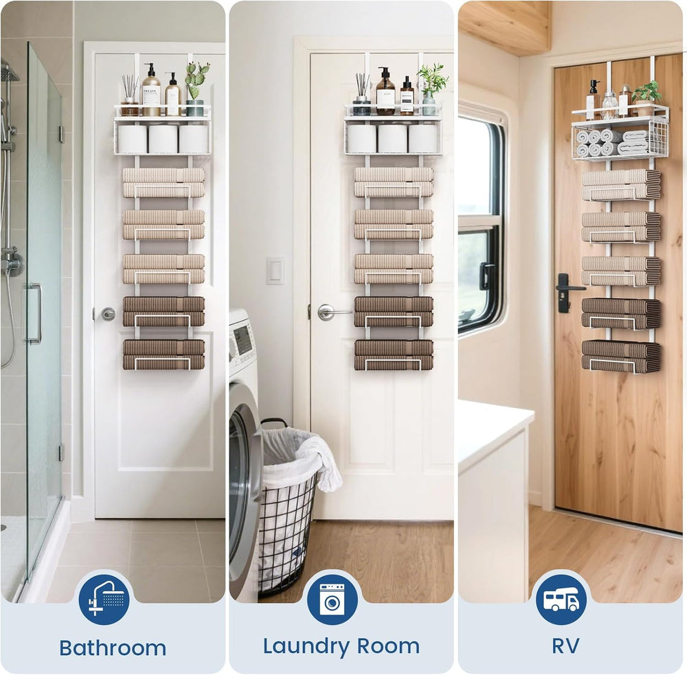 Aetyord Towel Racks for Bathroom Over The Door Towel Racks Towel Storage Orga...