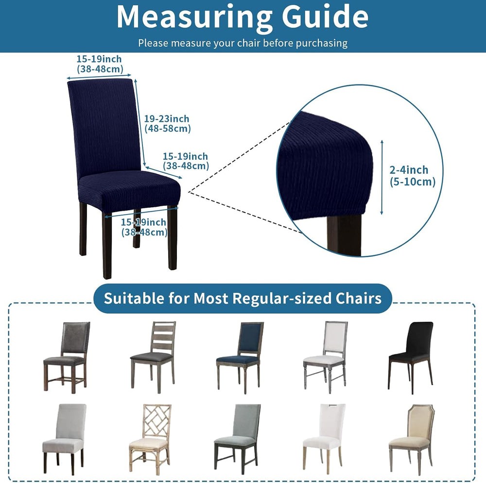 Chair Covers, Stretch Dining Room Chair Covers Set of 8, Removable Washable C...