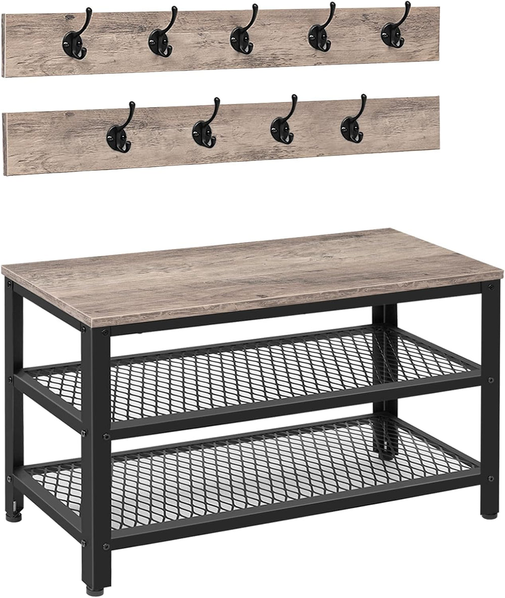 HOOBRO Hall Tree Entryway Storage Bench, Coat Rack Shoe Bench, Shoe Rack Orga...