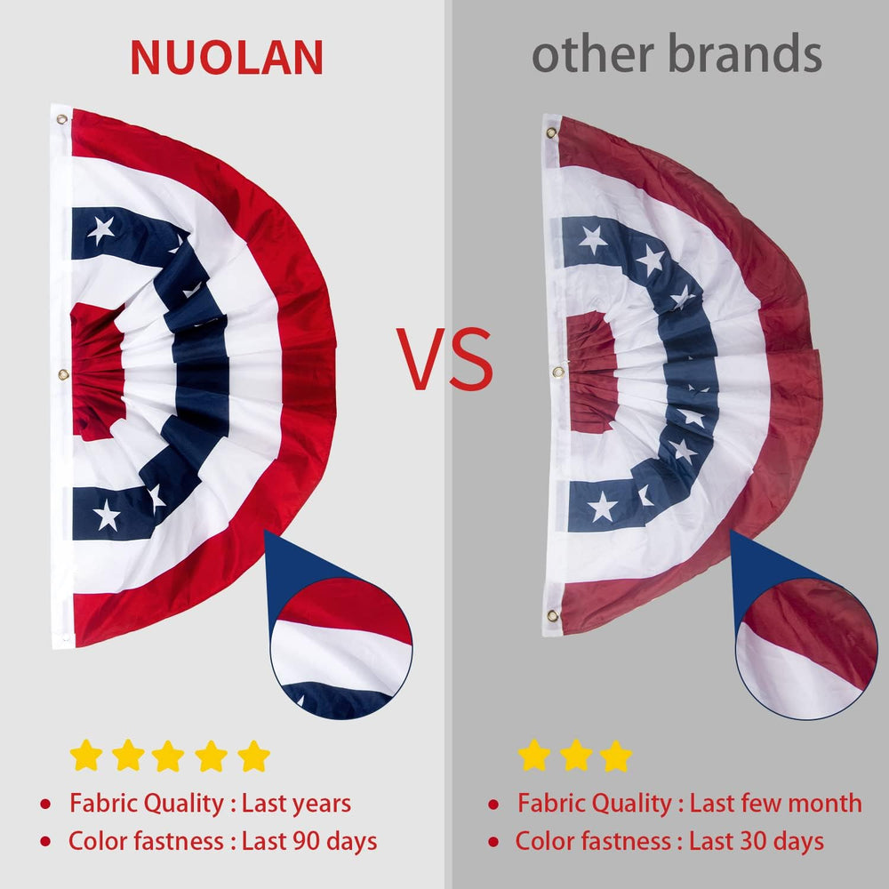 3x6 Ft USA Pleated Fan Flag, American US Flag Bunting for Outside, Patriotic ...