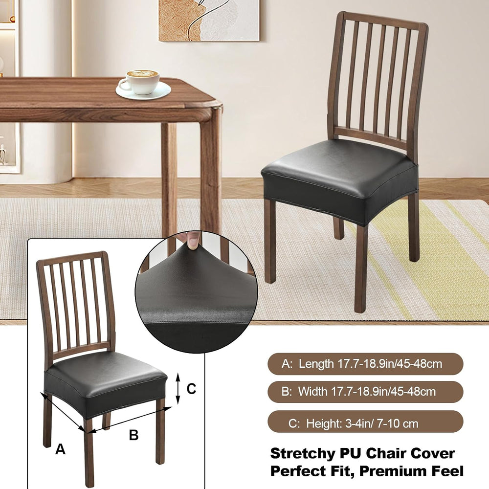 FUANGUI Dining Chair Covers Set of 6, Kitchen Chair Seat Covers