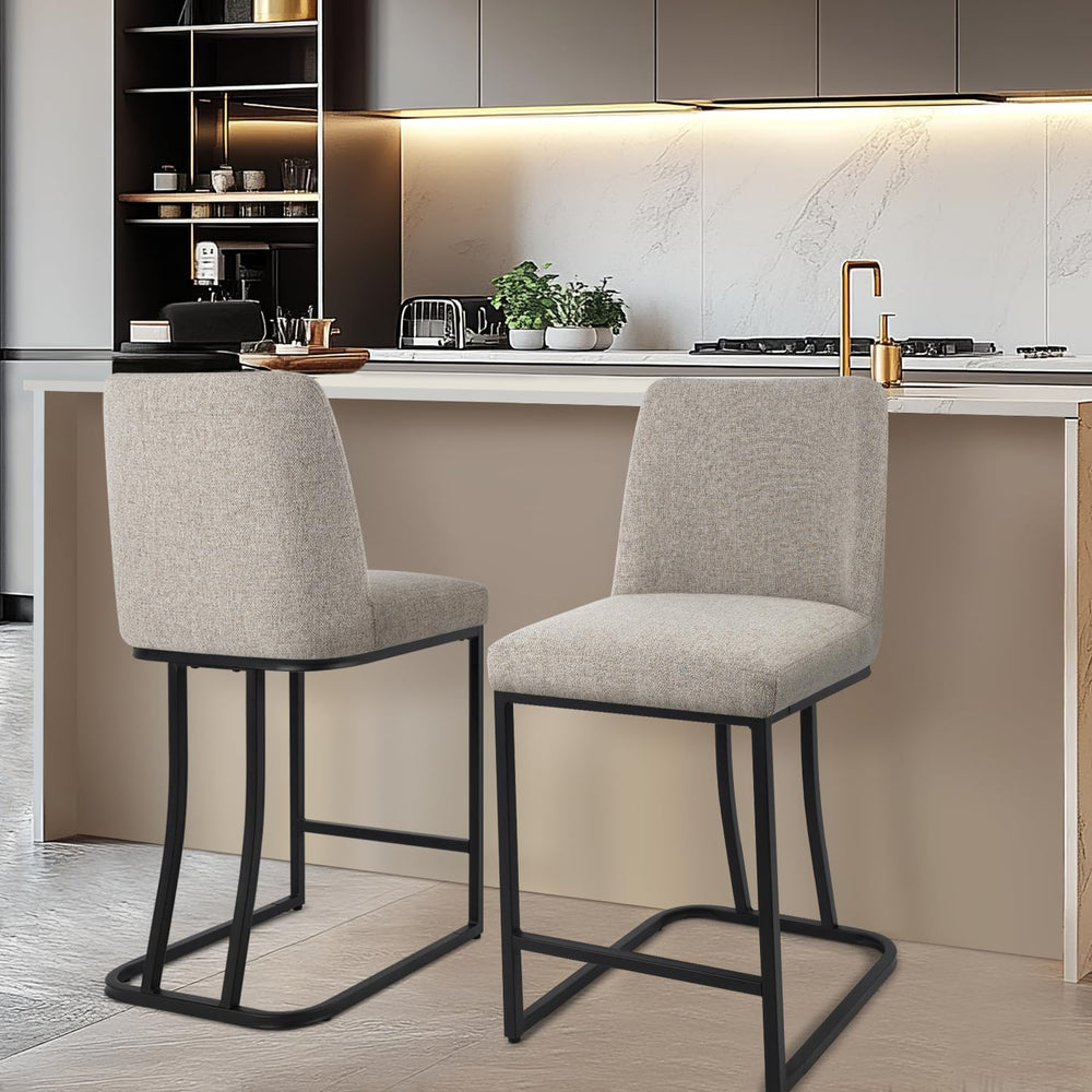 Counter Height Bar Stools Set of 2, 24 Inch Seat Height Bar Chairs for Kitche...