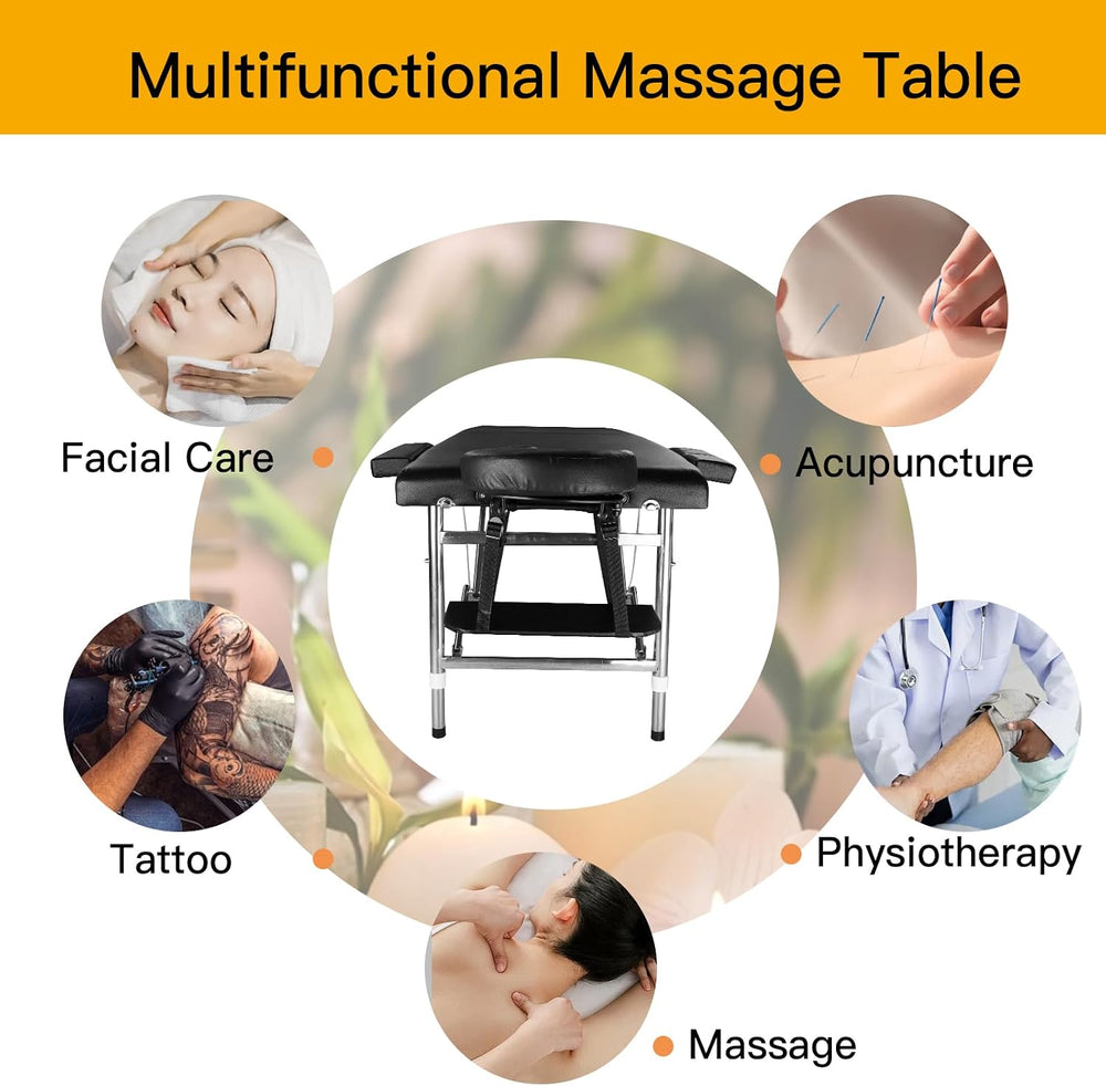 Massage Bed Portable Folding Massage Table 24" Wide Adjustable Tattoo Bed
