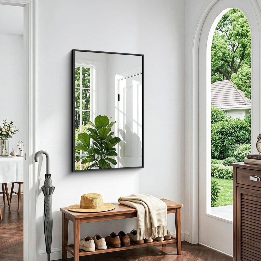 36" x 24" Bathroom Mirror, Bathroom Vanity Mirror-Black,