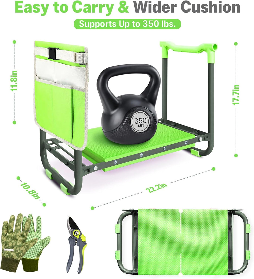 Garden Kneeler and Seat Heavy Duty, Foldable Gardening Stool Bench