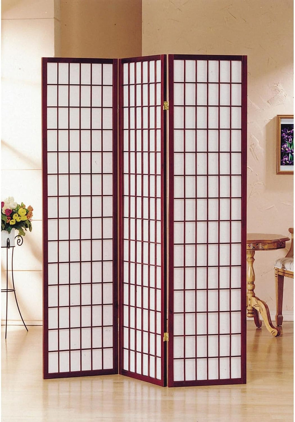 ORE International 3-Panel Room Divider, Cherry