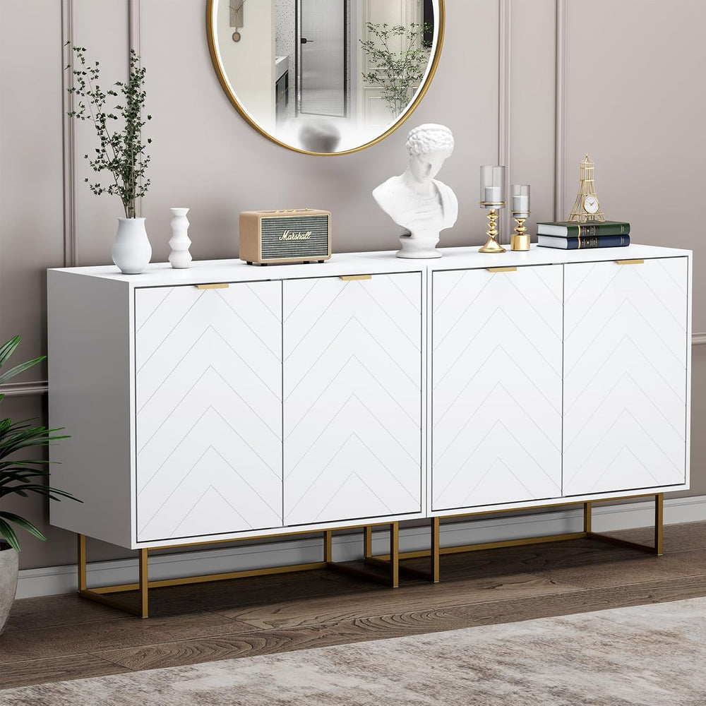 31'' Modern Sideboard Buffet with Storage for Living Room, Black and ...