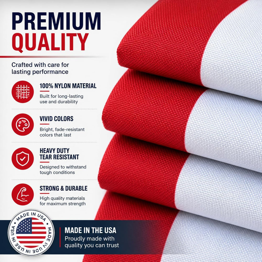Double-Sided Three-Layer American Flag 3x5 Feet High Toughness Nylon Version,...