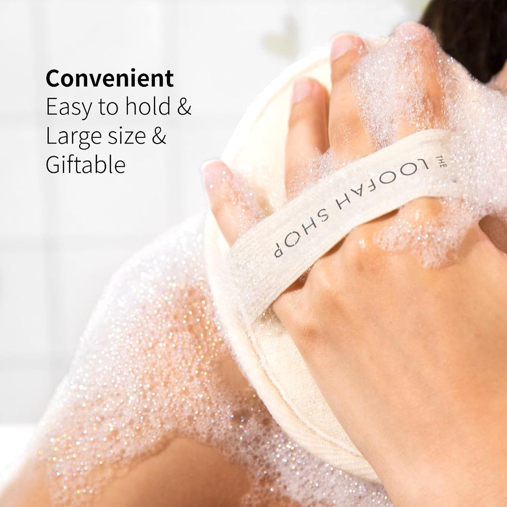 Natural Egyptian Bath Loofah, XL Body Scrubber, Set of 4