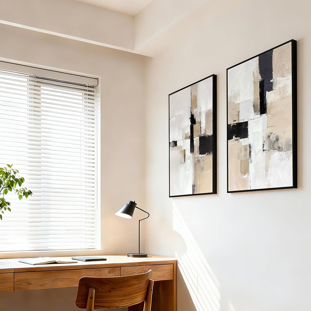 Zessonic Neutral Abstract Wall Art, Modern Textured Wall Decor, 24"x36&q...