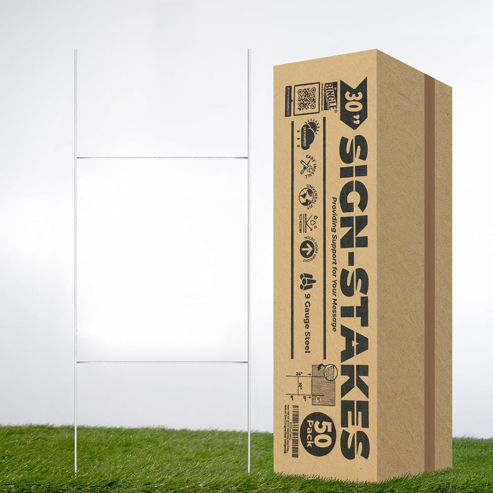 Pack of 50 Quantity Heavy Duty Metal H-Stakes H Frame Wire Stakes - Yard Sign...