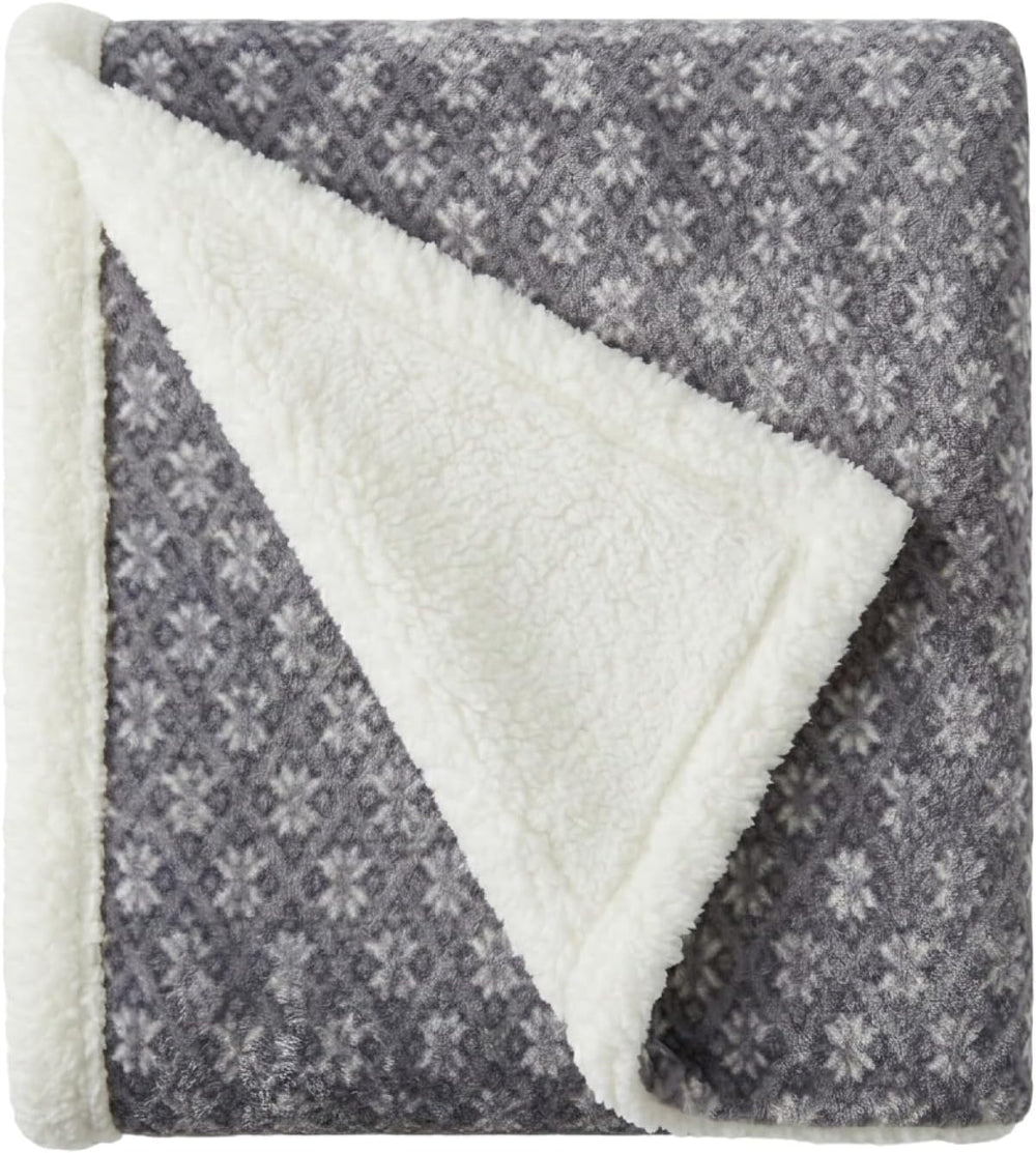 Eddie Bauer - Sherpa Reverse Throw Blanket for Bed or Couch, 50 x 70