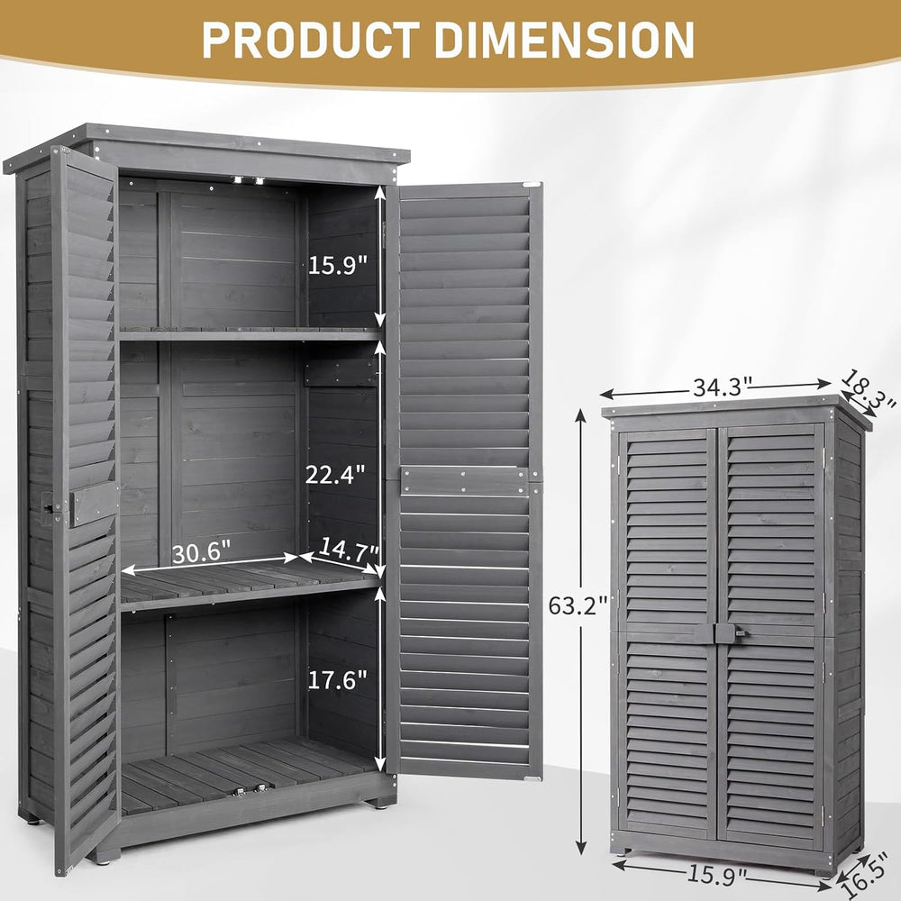 Outvita Outdoor Storage Cabinet, 63in, Grey