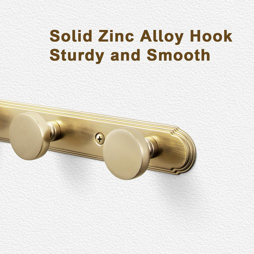 Goo-Ki 1 Pack Champagne Bronze Coat Rack Wall Mount Heavy Duty, Towel Rack Zi...