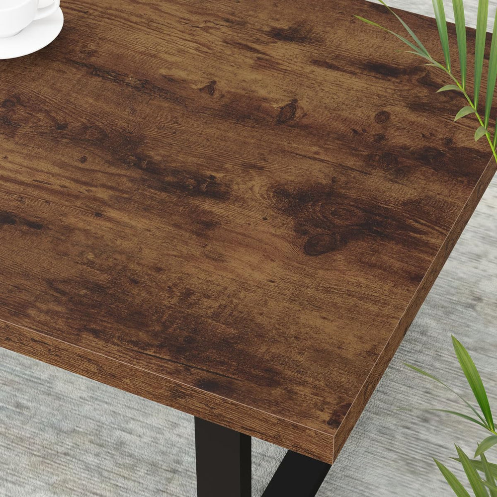 IBF Rustic Brown Coffee Table, Industrial Wood Living Room Table 47 Inch