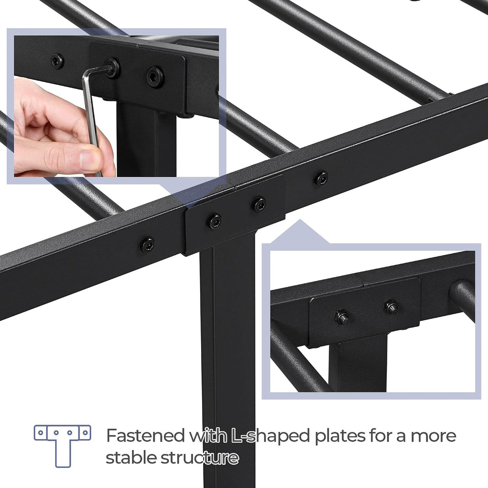 Yaheetech Queen Metal Platform Bed Frame, Victorian Headboard & Footboard