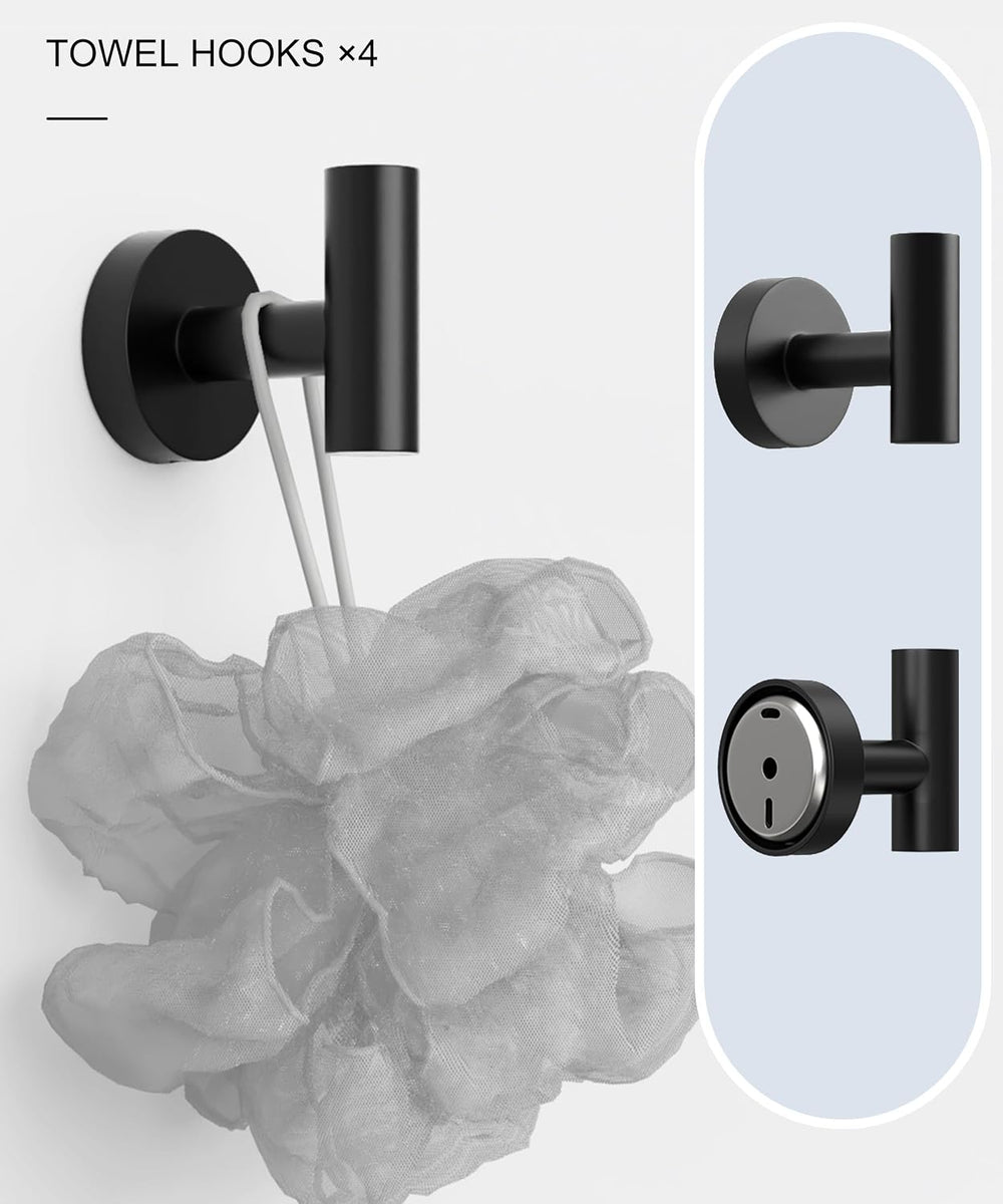 Matte Black Bathroom Hardware Accessories Set 5 Pcs SUS304 Stainless Steel