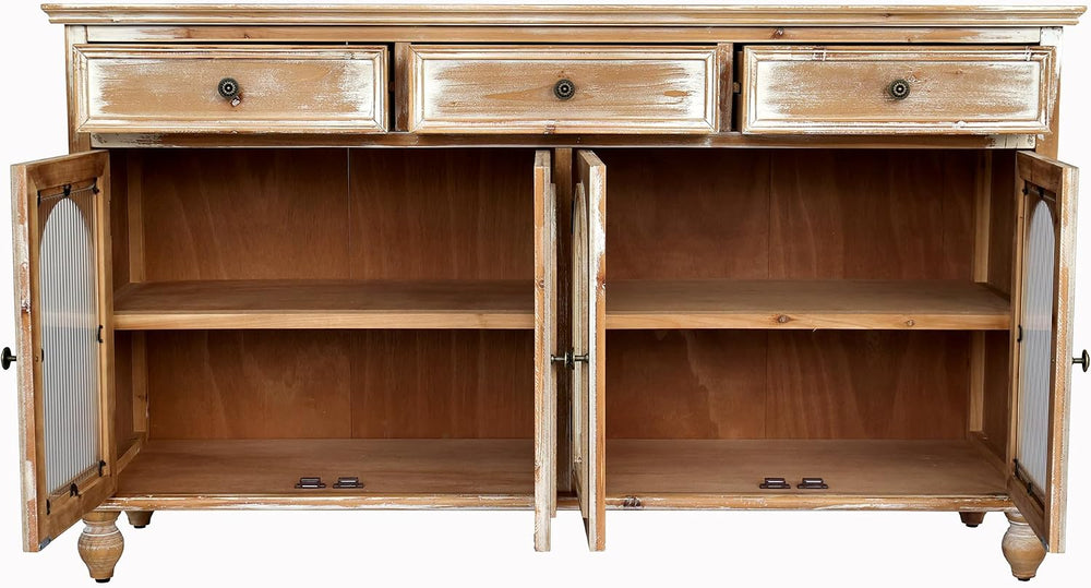 LKTART 59" Solid Wood Sideboard Buffet Storage Cabinet with Doors&Dr...