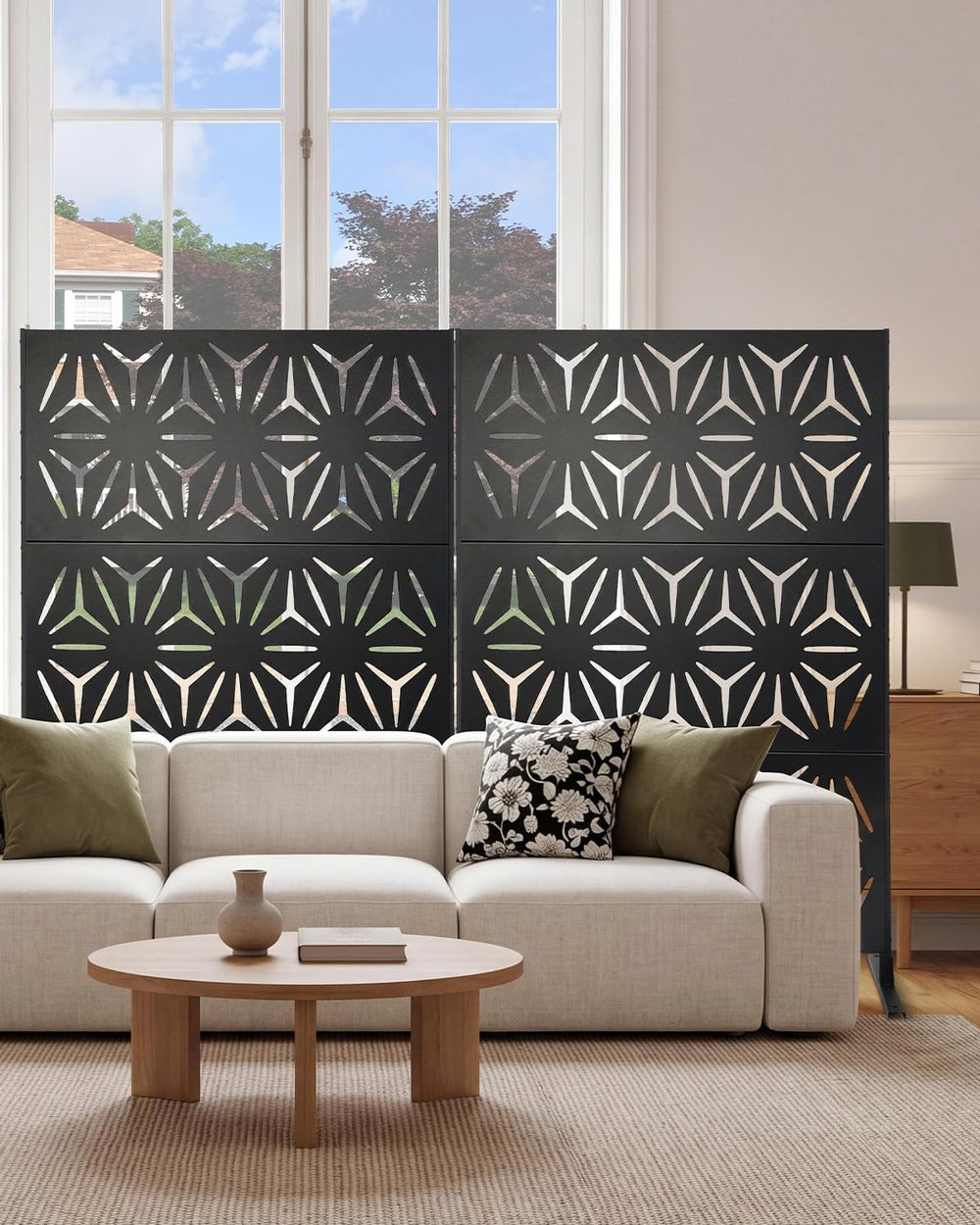 Outdoor Privacy Screen, 48" W x 75" H, Metal Privacy Divider Panels