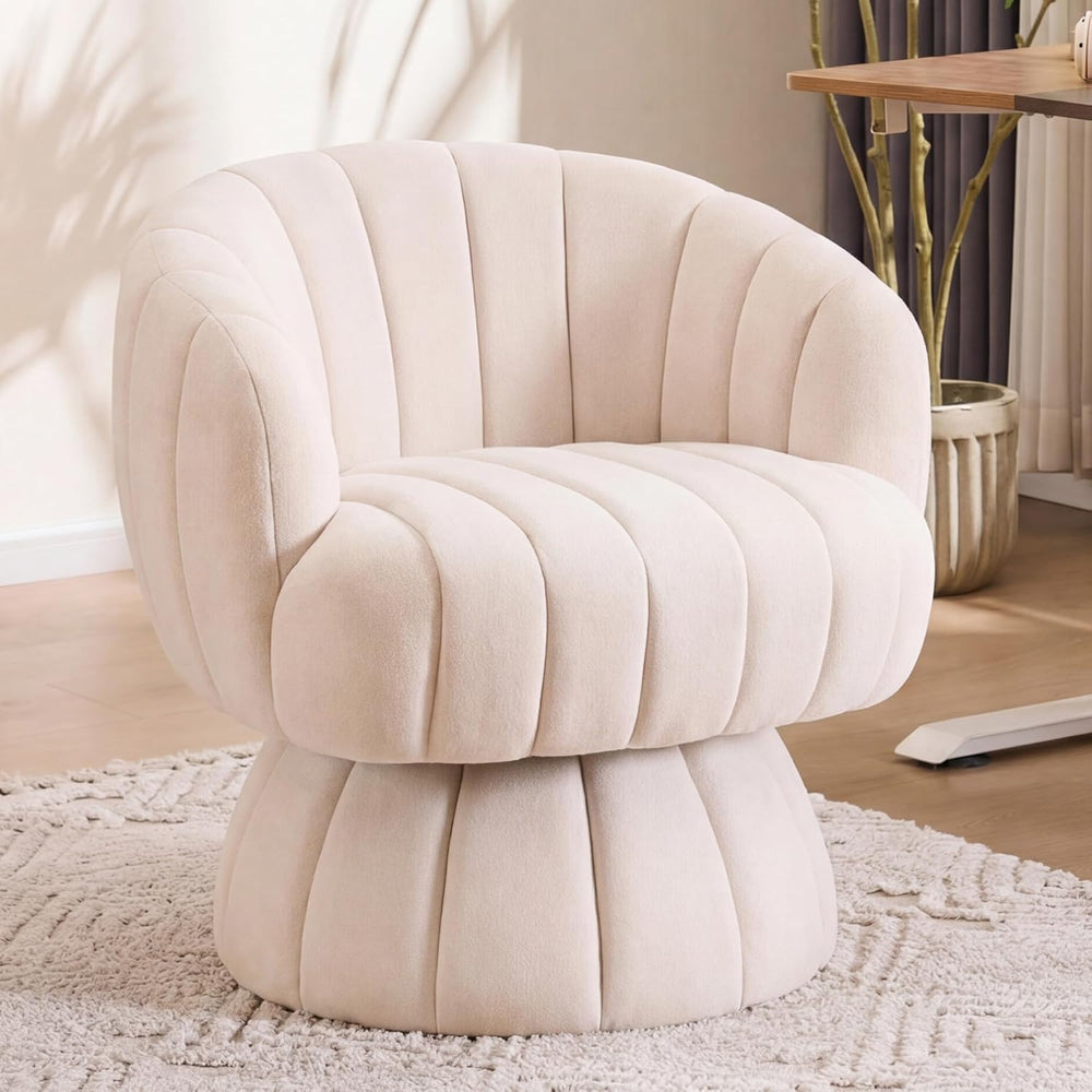 Mistpople Mid Century Modern 360 Degree Barrel Swivel Accent Sofa Chair,Fluff...