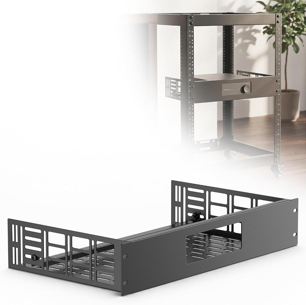 ynVISION.DESIGN 2U Rack Shelf for WiiM Amp, Amp Pro, Vibelink Amp, 3 Pack