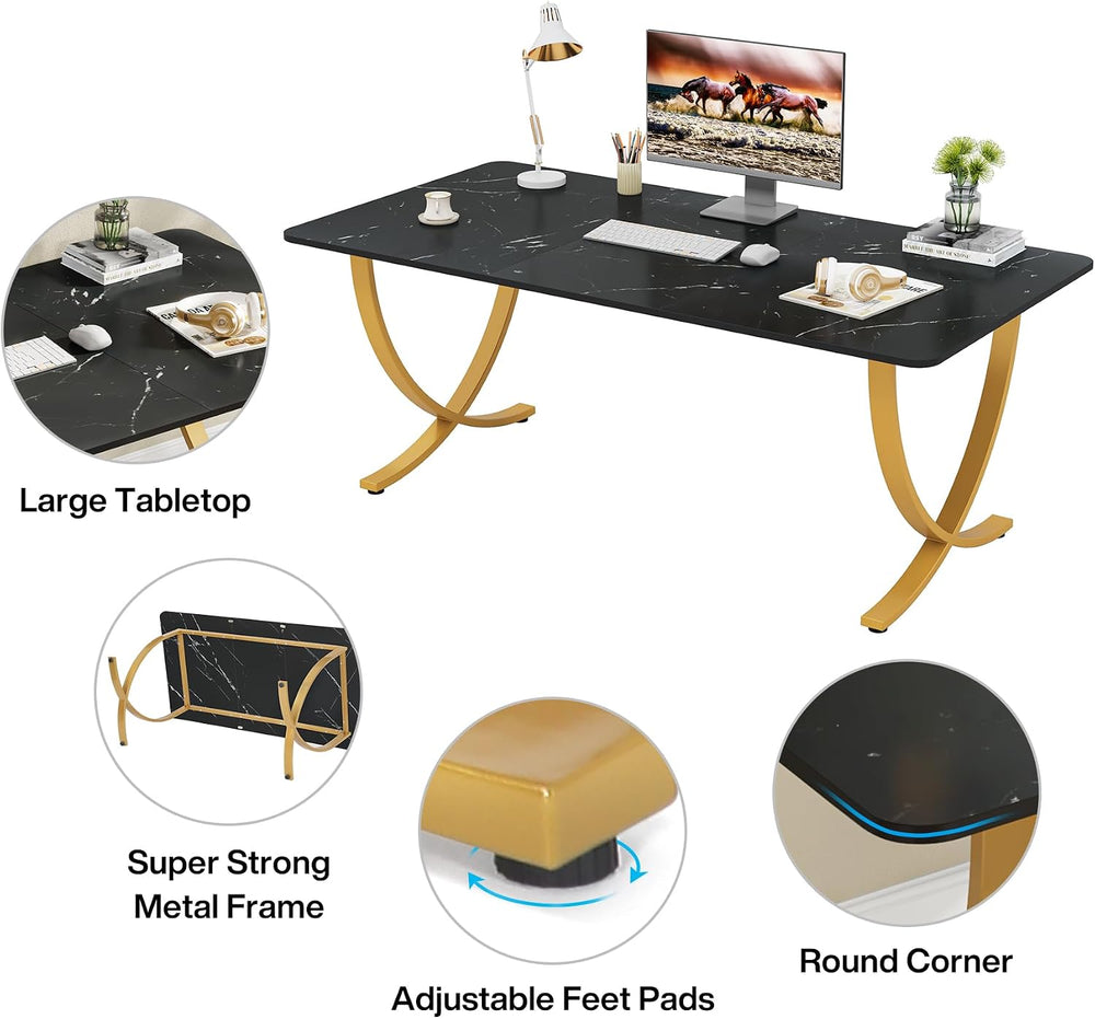 Tribesigns Executive Desk, 63” W x 31.5” D Large Office Desk, Modern Computer...