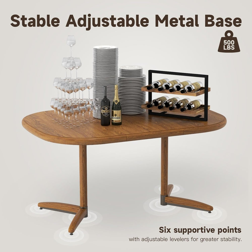 Chromcraft 5-Piece Square Round Expandable D9550 Dining Set-Chestnut-Mocha
