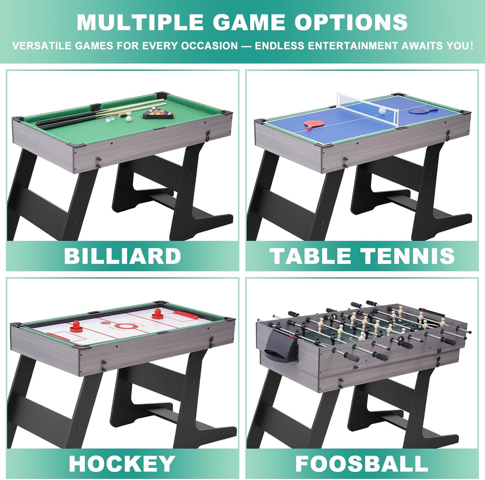 RAYKEEP 4-in-1 Foldable Multi Game Table for Home, Game Room