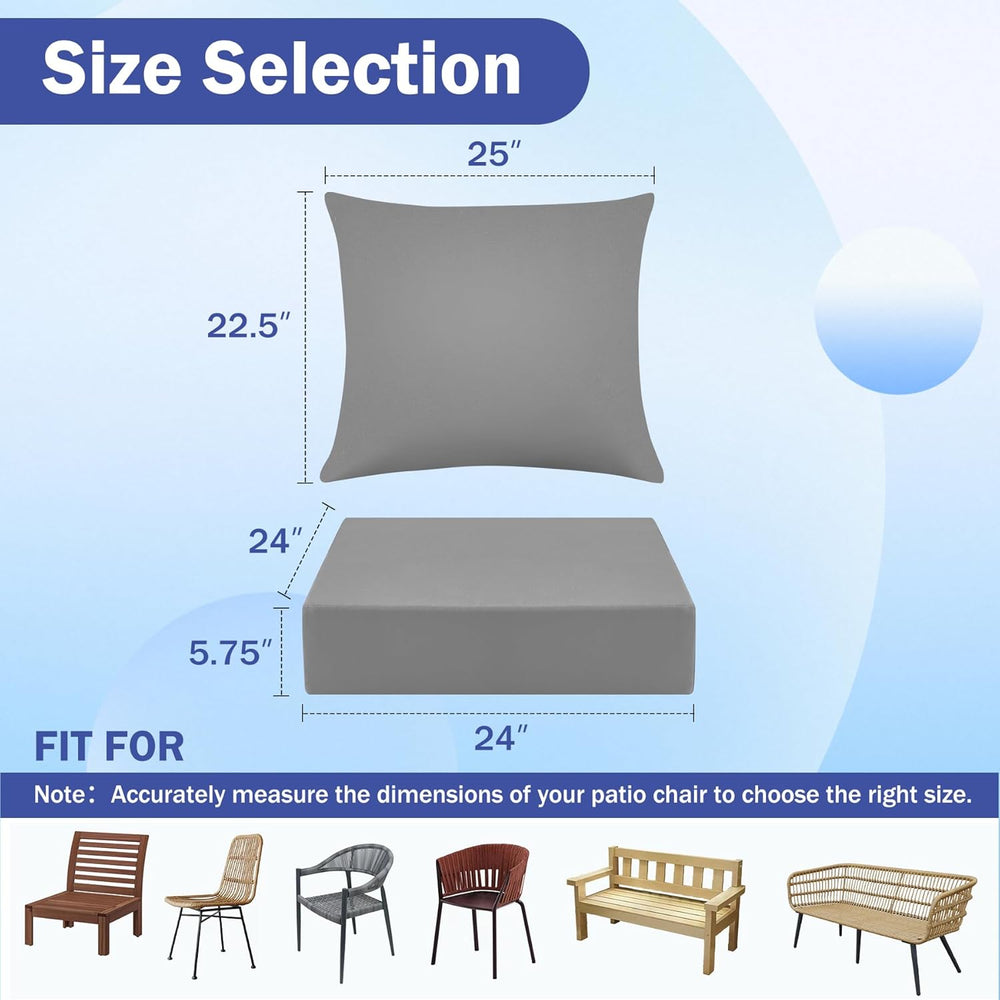 IASEAHK Outdoor Seat Cushion Set, Waterproof & Fade Resistant Patio Chair...