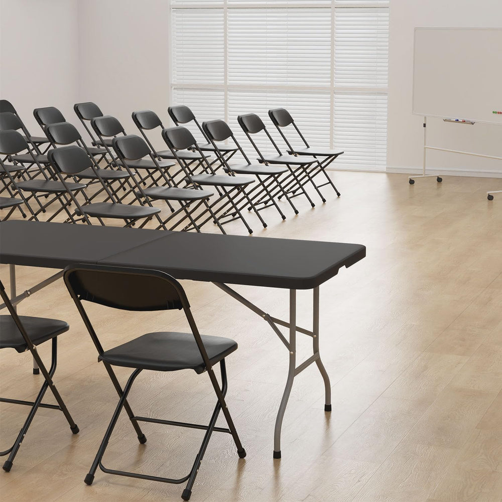 OS MOTOR Portable Heavy Duty Folding Chairs 10 Pack, Black