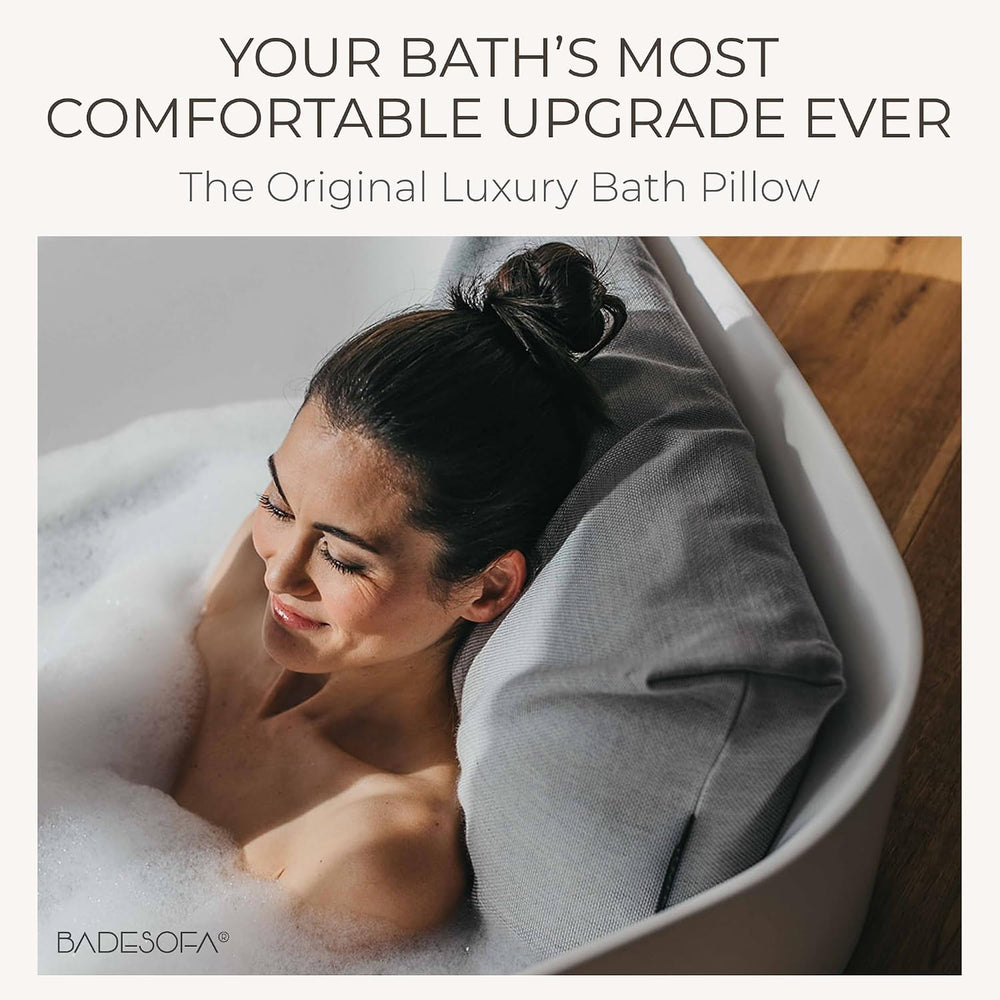 BADESOFA® Luxury Bath Pillow S in Grey, Thick & Quick-Drying