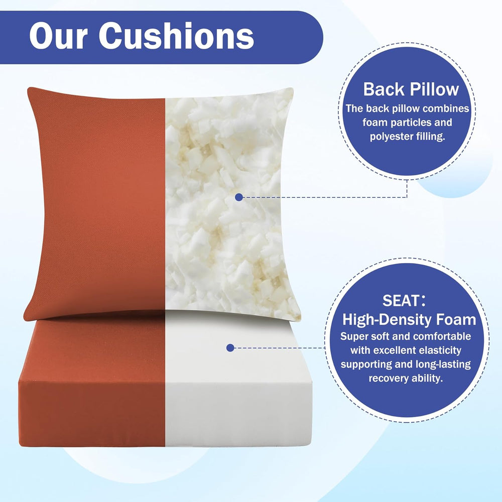Outdoor Chair Cushions, 24 x 24 Inch Outdoor Cushion for Patio Furniture, Pat...