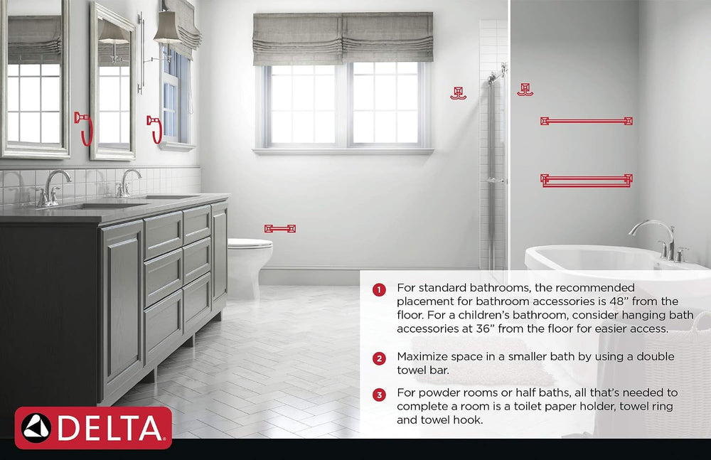 Delta Faucet PRI63-PC Pirouette Wall Mounted 3-Piece Bath Accessory Set in Po...