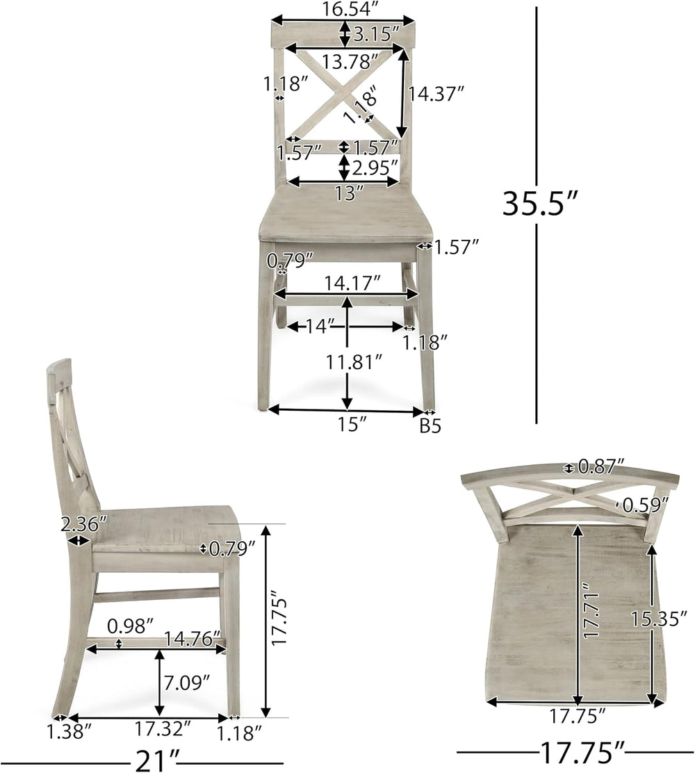 GDFStudio Wood Dining Chairs Set of 2, Farmhouse Country Side Chairs,Wooden A...