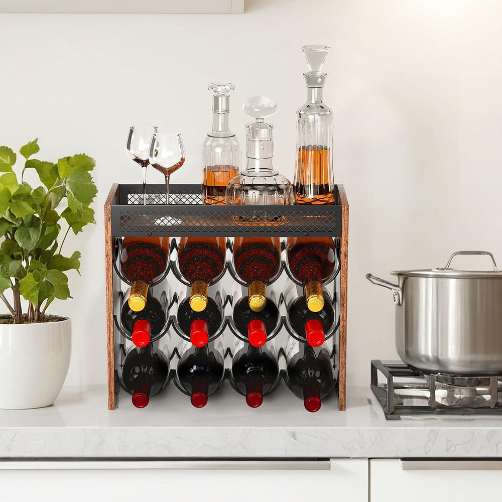KLM 3-Tier Wine Bottle Display Rack, Holds 12 Bottles.