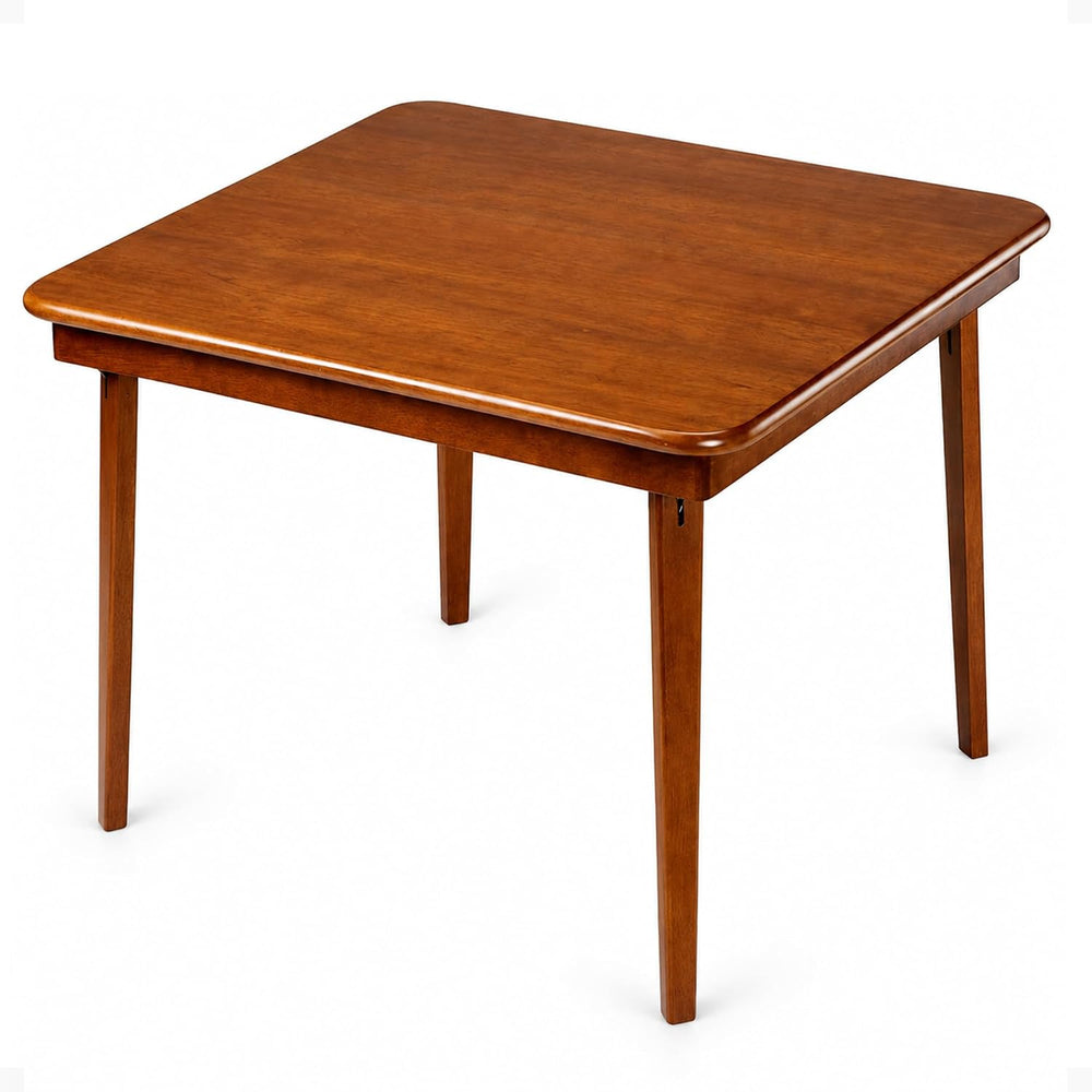 Stakmore Classic Straight Edge Square Wood Folding Table, 32 in, Fruitwood