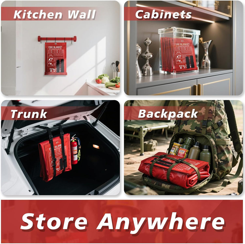 Smilco 40" x 40" Fiberglass Emergency Fire Blanket for Home and Kit...