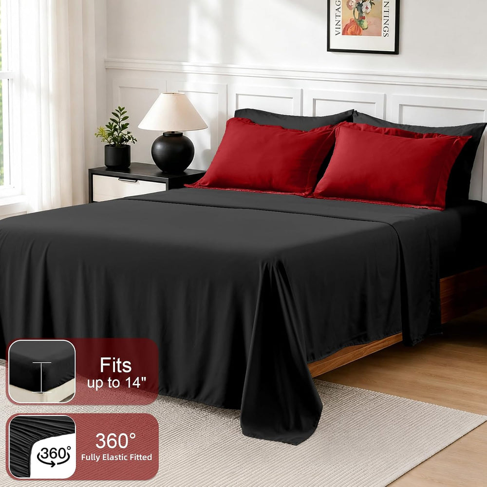 FUANNA Queen Comforter Set 7 Pieces, Reversible Bed Set, Soft Bed in a Bag
