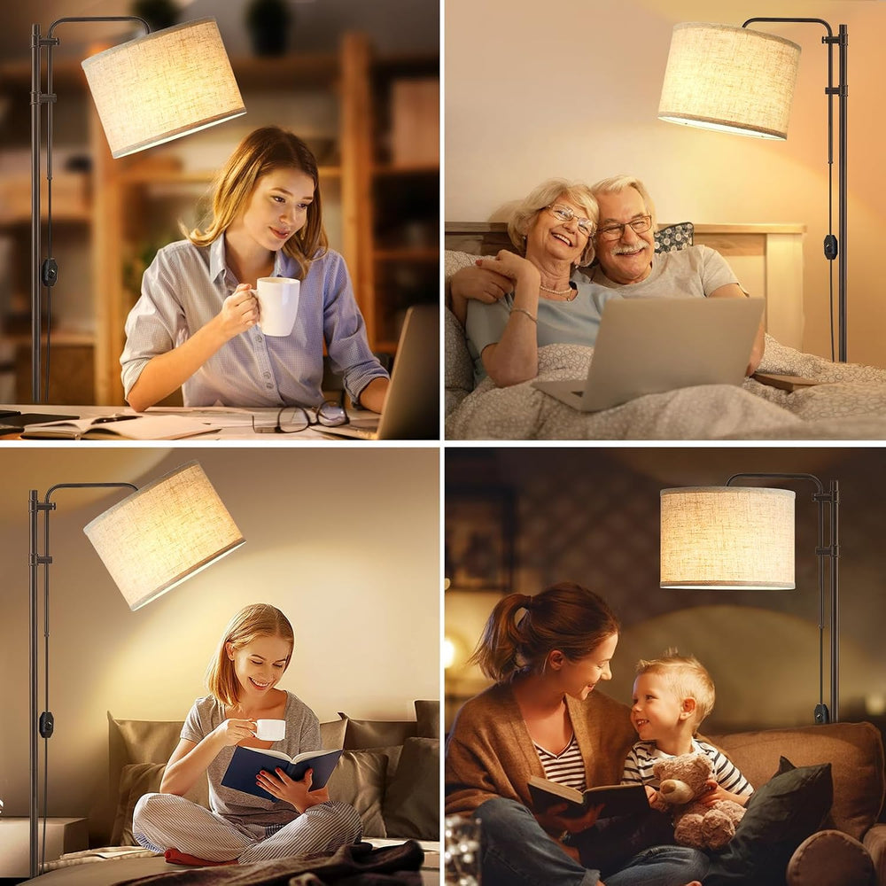 GyroVu Dimmable Floor Lamp for Living Room, Adjustable Height Standing Lamp