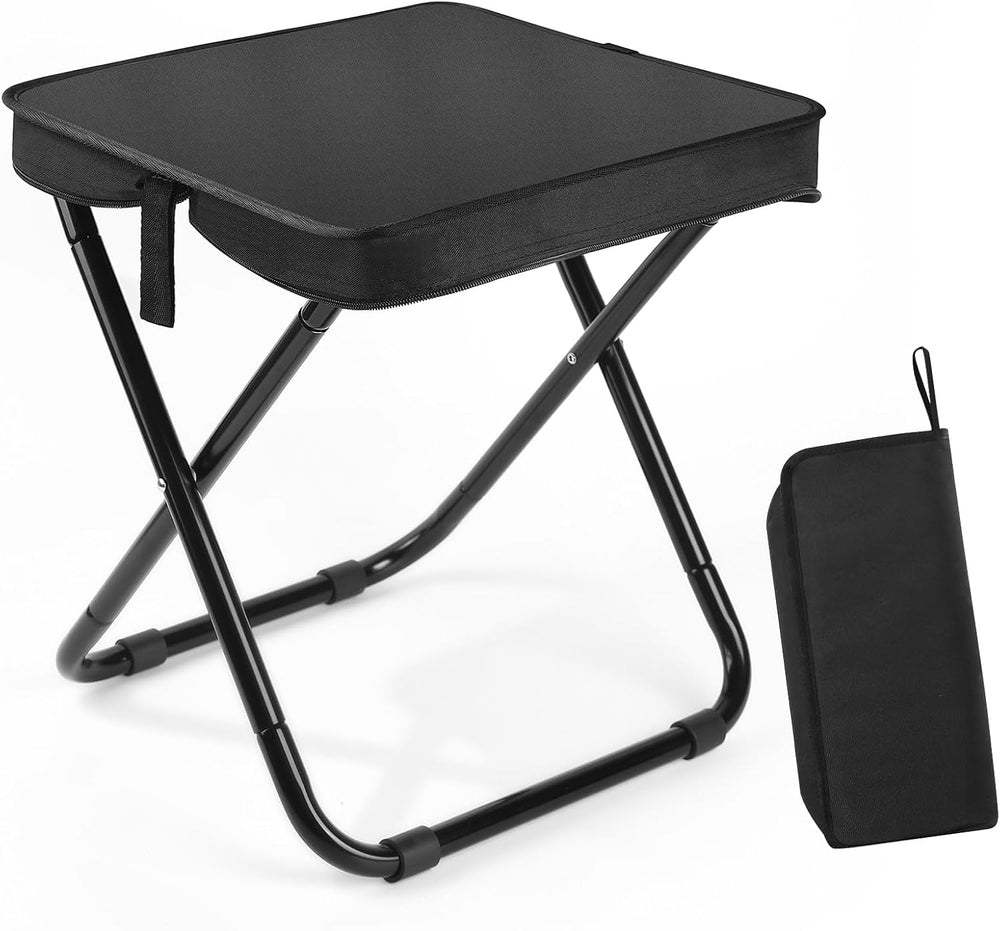 16" Extra Tall Portable Folding Stool for Adults, Lightweight Aluminum
