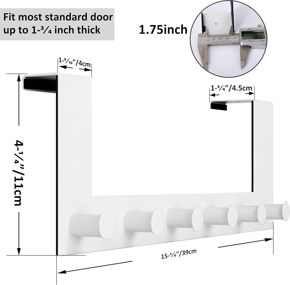 WEBI Over The Door Hook,Door Hanger:Over The Door Towel Rack,6 Peg Door Hooks...