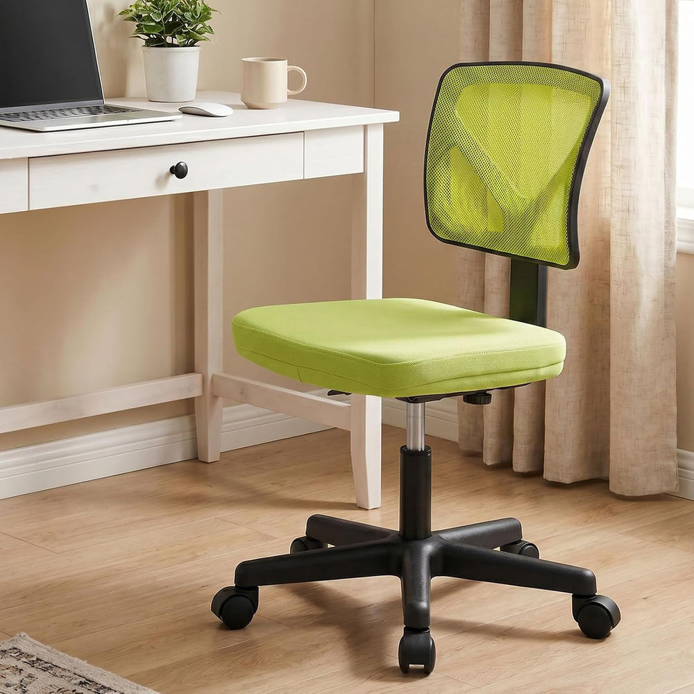Sweetcrispy Small Armless Desk Chair, Mesh Rolling Office Chairs