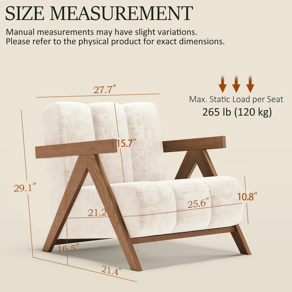 Modern Accent Chair for Living Room Bedroom,Comfy Chenille Reading Chair with...