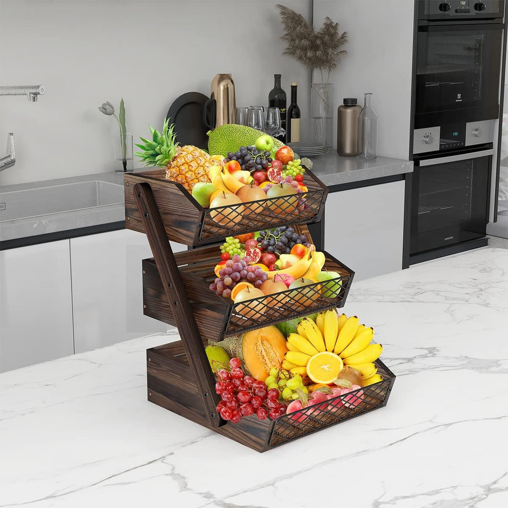 Dorhors Fruit Basket for Kitchen Counter Organizer,Fruit Bowl Stand Storage