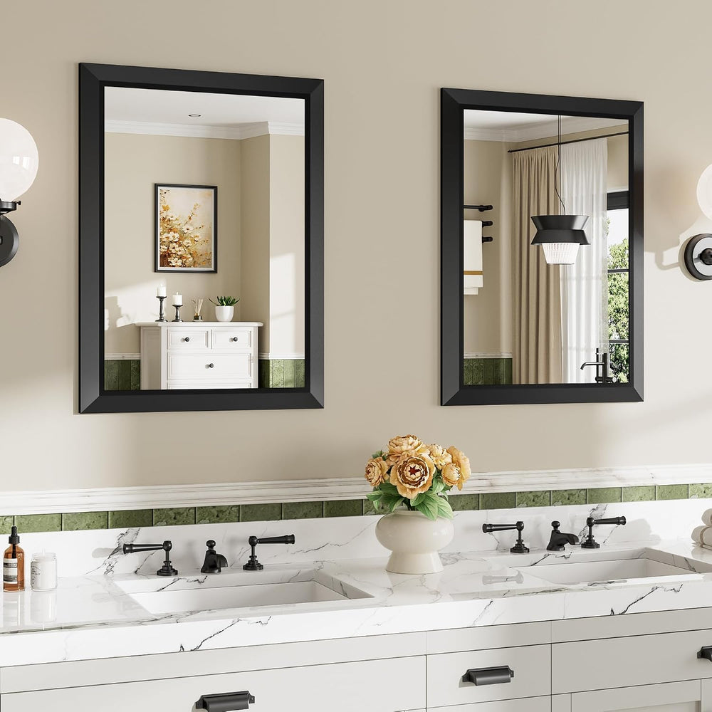 Briivue 22X30 Black Bathroom Mirror for Over Sink, 2-Pack